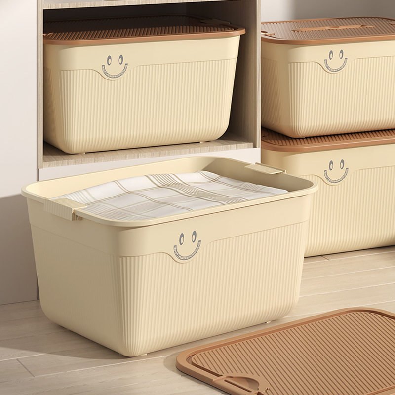 桌面收纳盒零食杂物水果收纳筐手提带盖塑料家居衣物收纳整理箱,淘宝优惠券,粉丝福利购,淘宝优惠卷