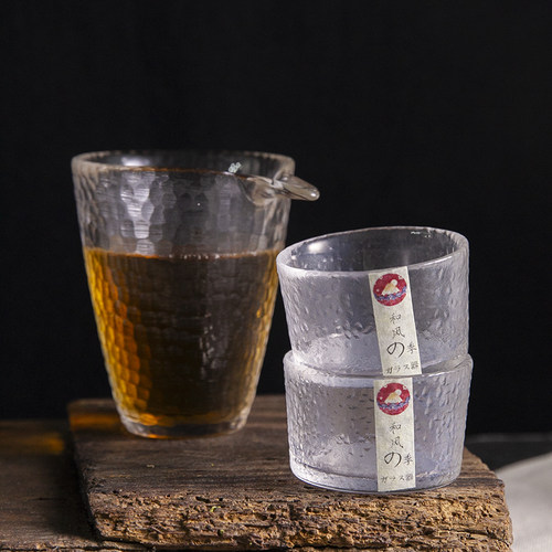 和风四季玻璃水杯品茗杯锤目纹小茶杯功夫茶杯主人杯杯子日式酒杯 - 图2