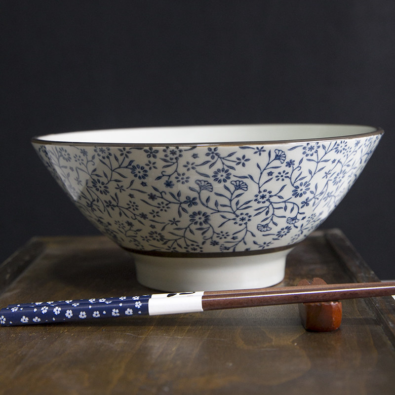 复古浅田系釉下彩日式餐具和风陶瓷碗家用喇叭碗斗笠碗汤碗拉面碗,淘宝优惠券,粉丝福利购,淘宝优惠卷
