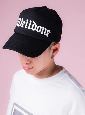 we11done字母logo棒球帽男女