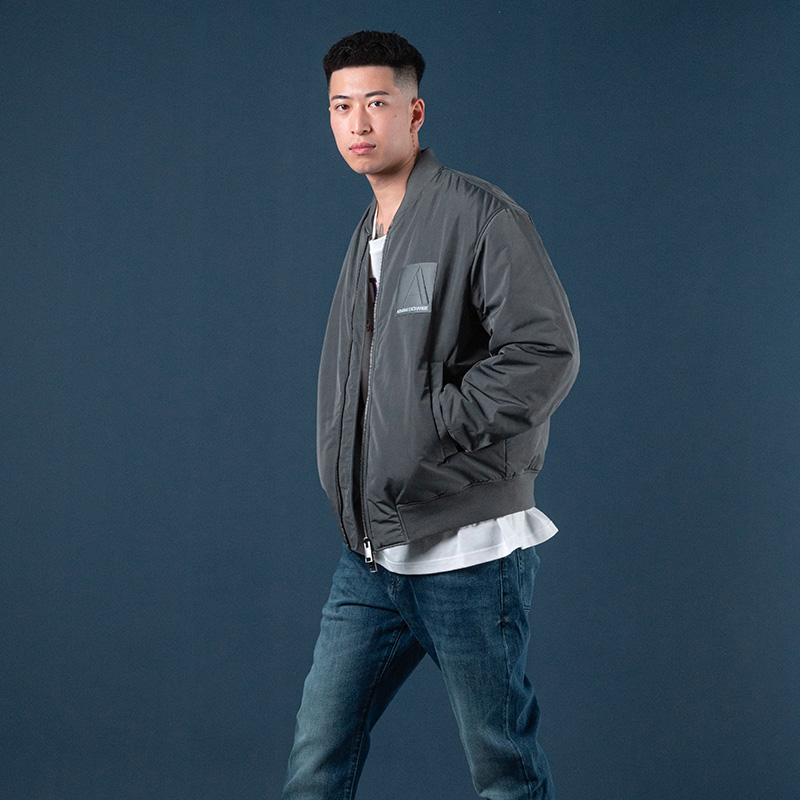 Armani Exchange阿玛尼男经典夹棉夹克外套男士2025秋冬新款XY