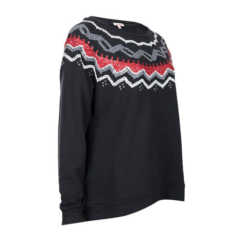 PAROSH经典钉珠片图案套头卫衣女士秋冬新款XY特卖 - 图1