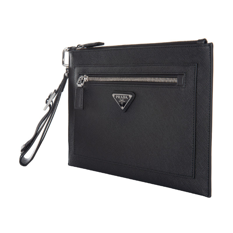 prada /普拉达男士拉链新款手挽包 para海外男士包袋