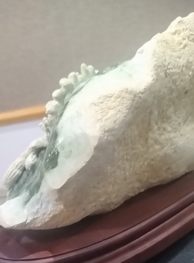 天然南玉摆件花生仿古如意生肖龙原石动物工艺品纯手工雕刻件
