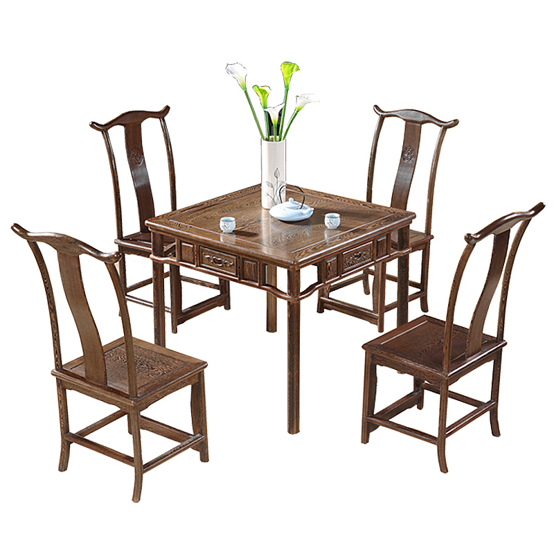 红木小方桌鸡翅木八仙桌中式实木四方桌花梨木休闲棋牌茶桌阳台 - 图3