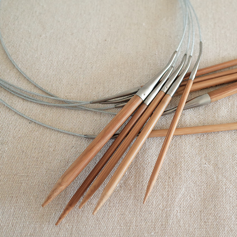 环针手工编织棒针 80cm长度环形针 炭化棒针竹针 环形针毛衣针 - 图2