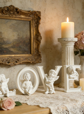 LOVE天使摆件欧式风桌面治愈情人节送礼礼物婚礼装饰品拍摄道具