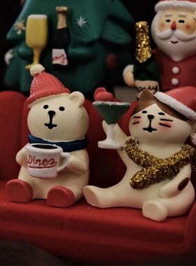 可爱怀旧圣诞树老人礼物氛围摆件