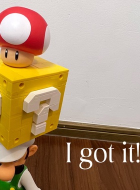 马里奥问号箱MOC拼装积木