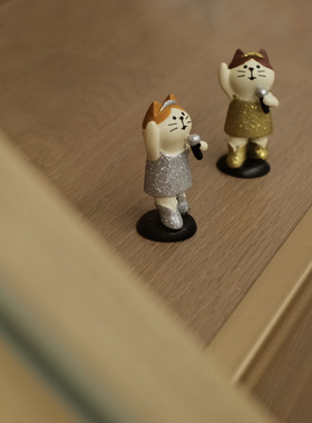 公仔装饰小摆件昭和风可爱猫猫