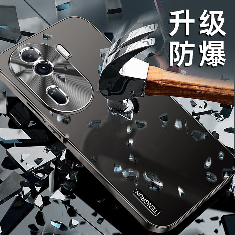 适用OPPOReno11手机壳Reno11pro保护OPPO金属套5G全包镜头Opporeon防摔opopreno硬por女PJH110男款PJJ潮115G - 图1