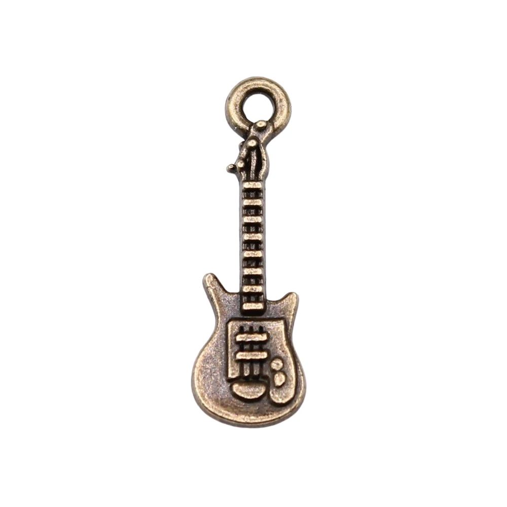 WYSIWYG 20pcs 24x7mm Antique Silver Color Guitar Charms Pend - 图1