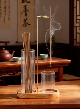 跨境实木质倒挂香炉瑜伽计时器线香炉倒挂香炉插香熏倒流香炉套装