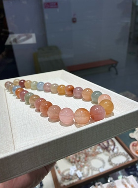 韦雪同款兔毛水晶项链冰透拉丝兔毛项链14mm大颗粒收藏级水晶项链