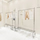 Clothing store display rack stainless steel with wheels