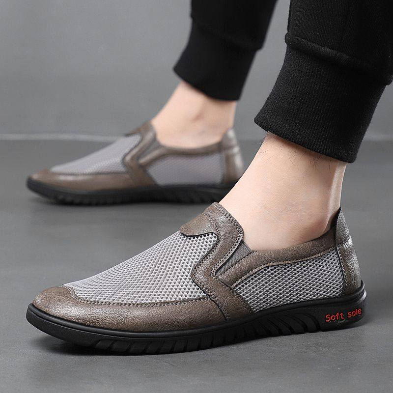 网面鞋男2025夏季新款镂空透气网鞋一脚蹬洞洞鞋软底轻便中老年鞋,淘宝优惠券,粉丝福利购,淘宝优惠卷