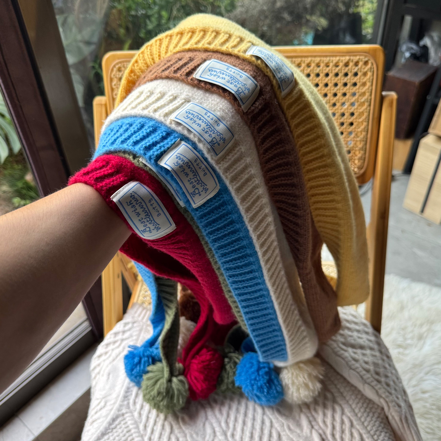 蓝色儿童围巾三角巾2025新款小男孩宝秋冬季护颈保暖围脖防风冬天