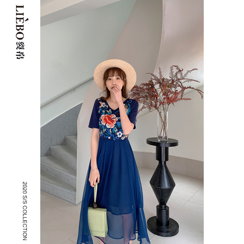 裂帛2020夏季新款复古中国风连衣裙 裂帛立天连衣裙