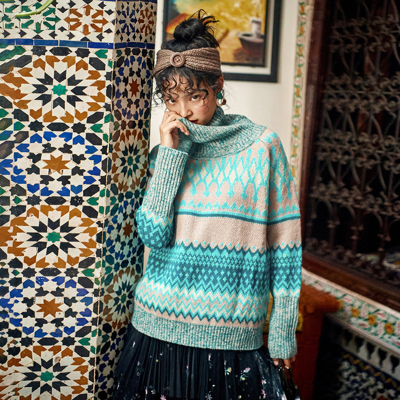 裂帛高领慵懒风2020冬季新款清毛衣 裂帛立天毛衣