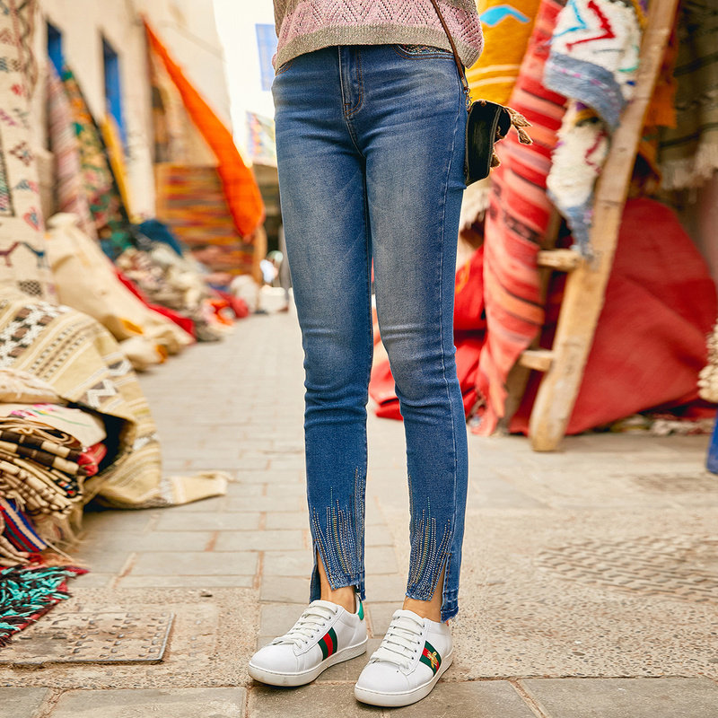 裂帛小脚2020春装新款女百搭牛仔裤 裂帛立天牛仔裤