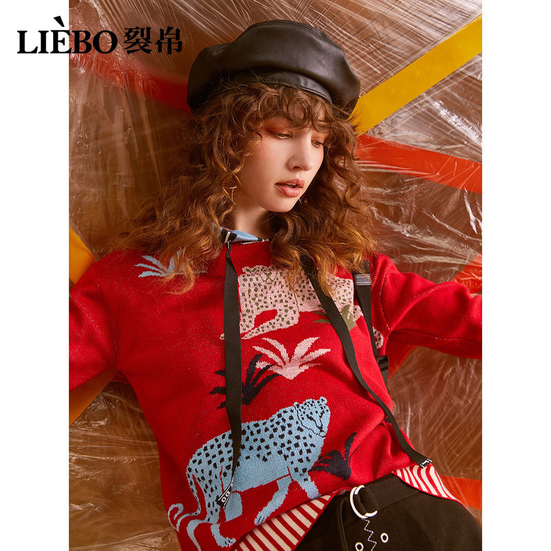 裂帛2020春装新款红色过年圣诞毛衣 裂帛立天毛衣