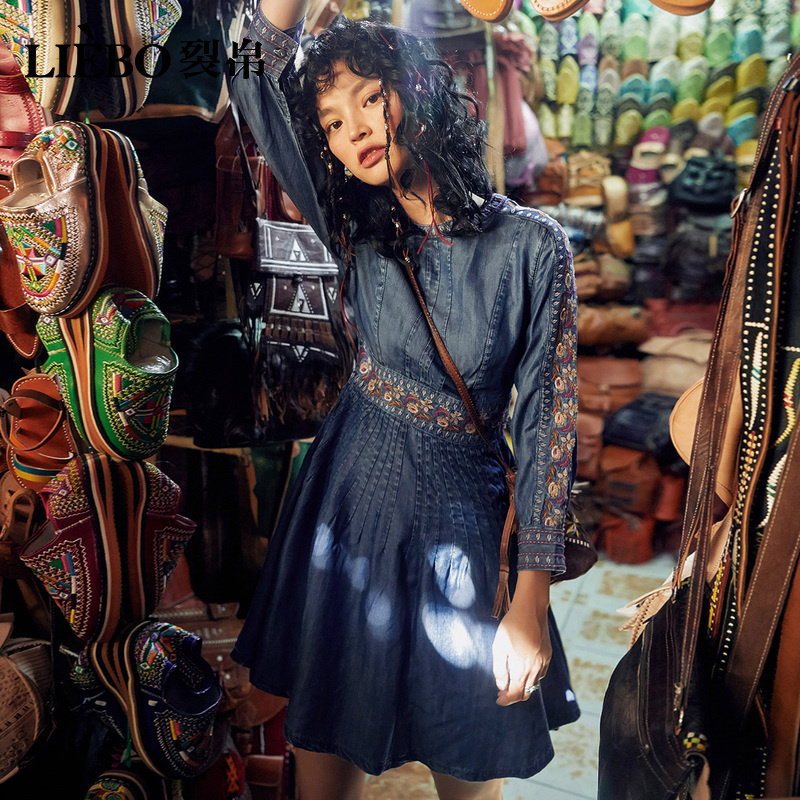 裂帛牛仔连衣裙女2020 裂帛立天连衣裙
