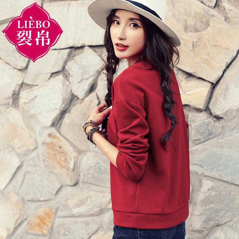 裂帛2019秋新款女士中国风刺绣卫衣 裂帛立天卫衣/绒衫