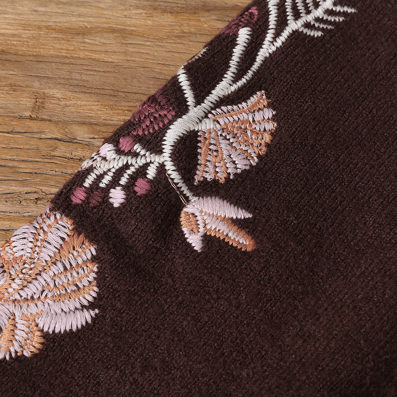 裂帛2018秋冬新款和服v领精工毛衣 裂帛立天毛衣