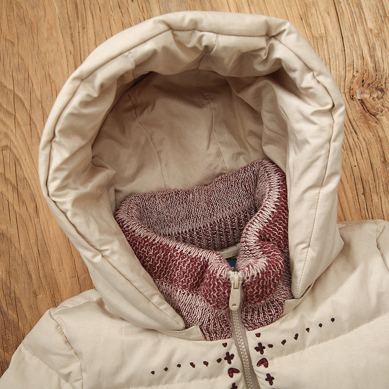 裂帛2020新款长袖加厚时尚绣花短款 裂帛玉茗羽绒服