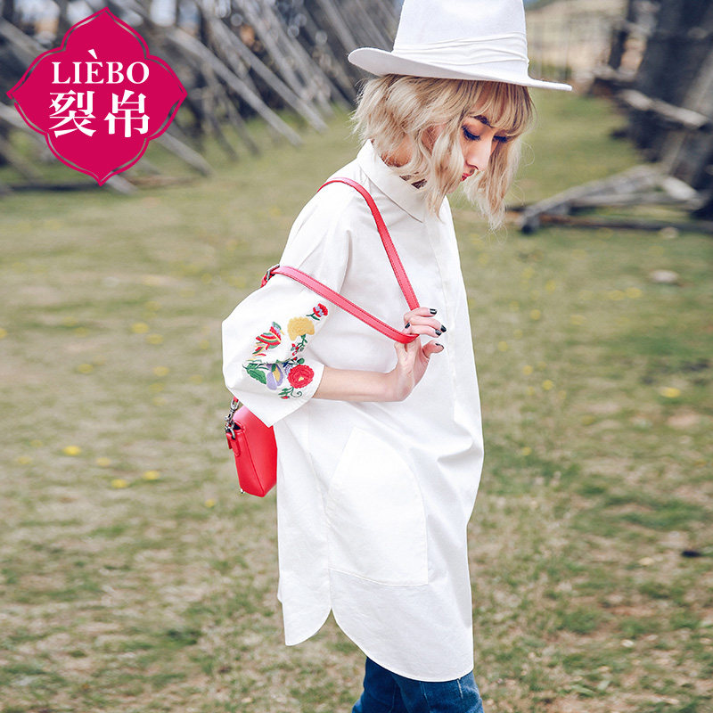 裂帛中袖2020春装新款中长宽松衬衫 裂帛立天衬衫