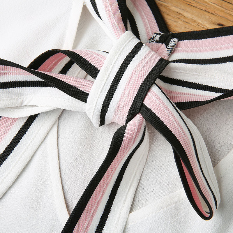 裂帛2020夏装新款气质v领织带衬衫 裂帛立天衬衫