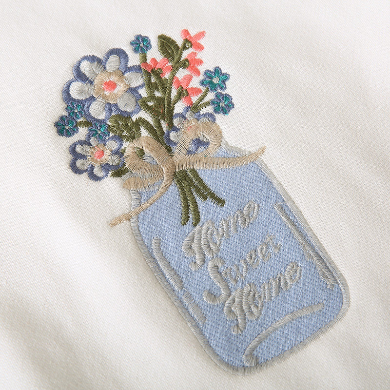 裂帛2019秋季新款圆领刺绣落肩卫衣 裂帛立天卫衣/绒衫