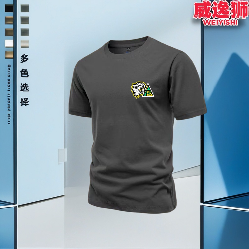 威逸狮港味 美式重磅t恤男夏季纯棉上衣情侣vibe短袖女宽松体恤衫 - 图1