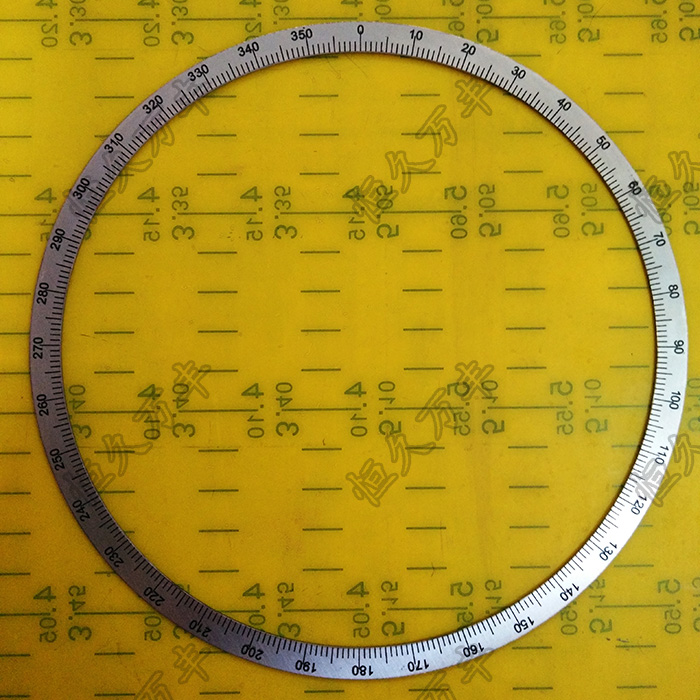 刻度盘角度测量器圆形刻度盘不锈钢圆盘360度刻度盘166#150刻度盘-图2