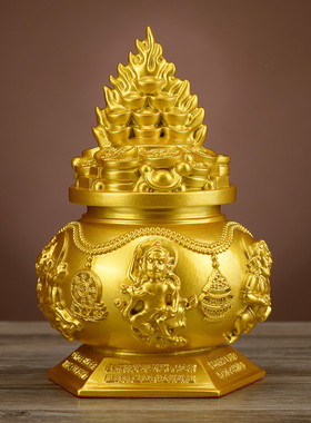 2025贺年装饰摆件五路财神聚宝盆