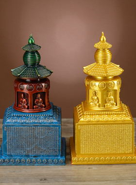 铜十二因缘经塔舍利塔摆件