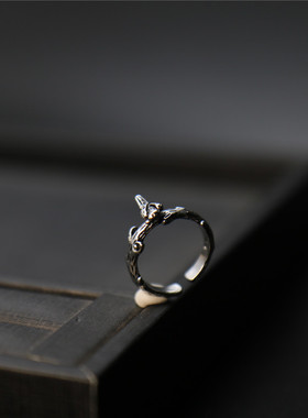 荆棘小鸟嘻哈女生可调节开口戒指