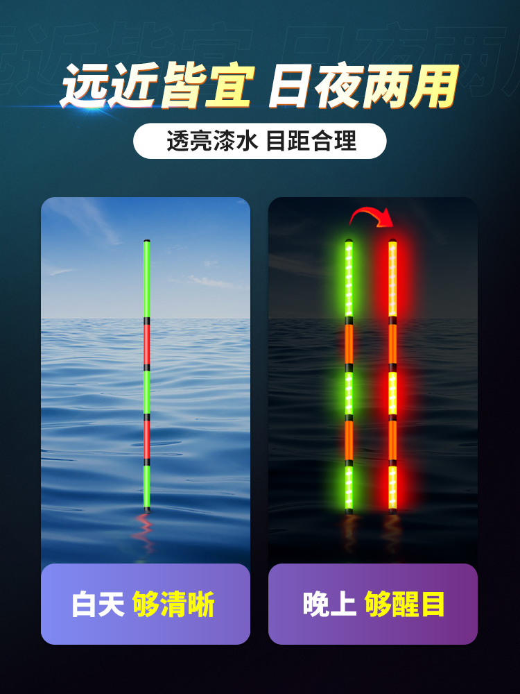 小凤仙咬钩变色夜光漂重力感应电子漂超亮夜钓浮漂鲫鱼漂日夜两用 - 图1