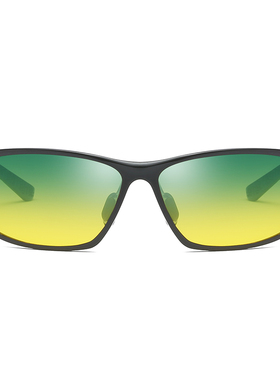 时尚偏光太阳镜男士开车日夜两用驾驶镜铝镁合金全框运动骑行眼镜