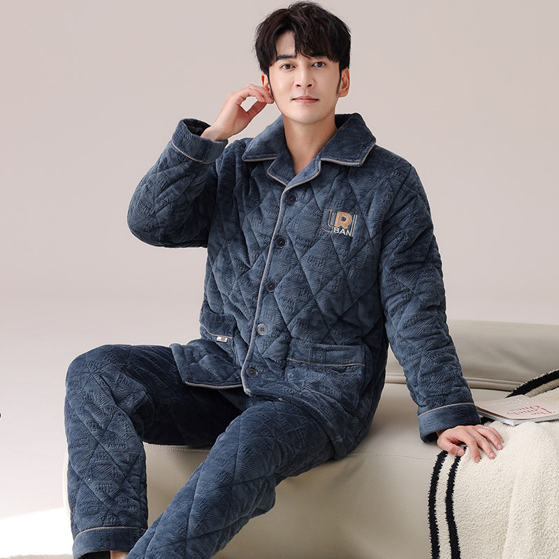 2025新款冬季睡衣男士珊瑚绒加绒加厚三层夹棉秋冬天可外穿家居服,淘宝优惠券,粉丝福利购,淘宝优惠卷