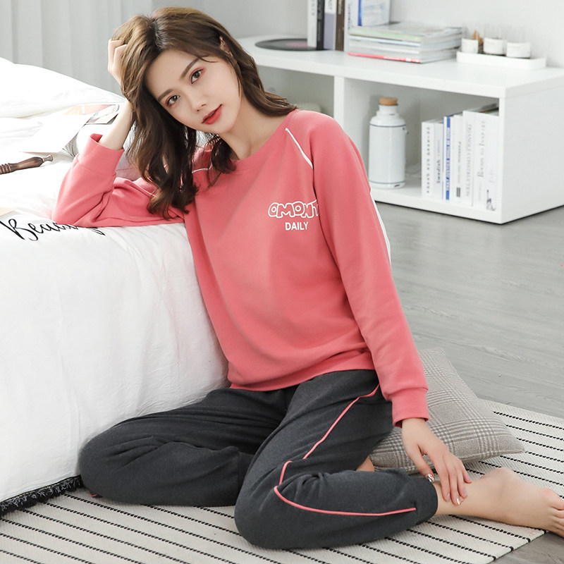 长袖女春秋款纯棉运动睡衣 美姿居服饰睡衣/家居服套装