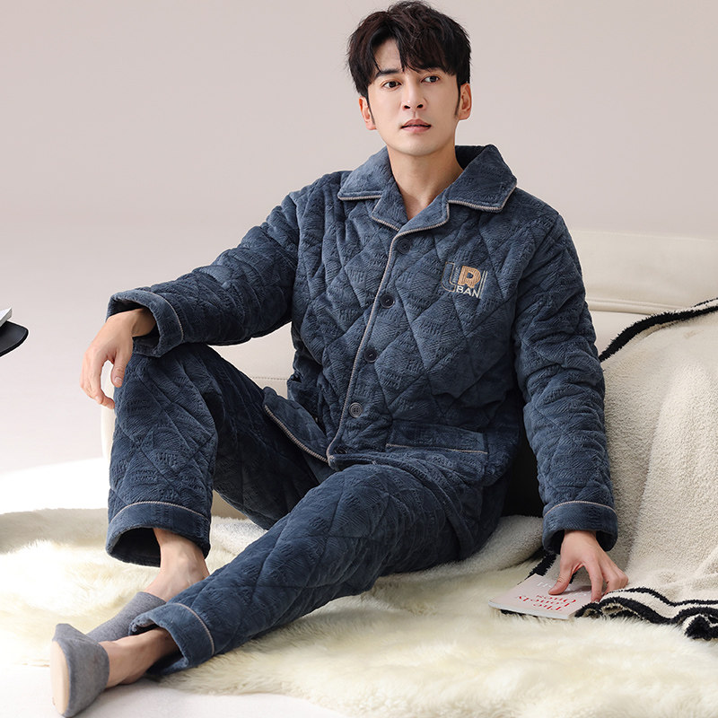 2025新款冬季睡衣男士珊瑚绒加绒加厚三层夹棉秋冬天可外穿家居服,淘宝优惠券,粉丝福利购,淘宝优惠卷