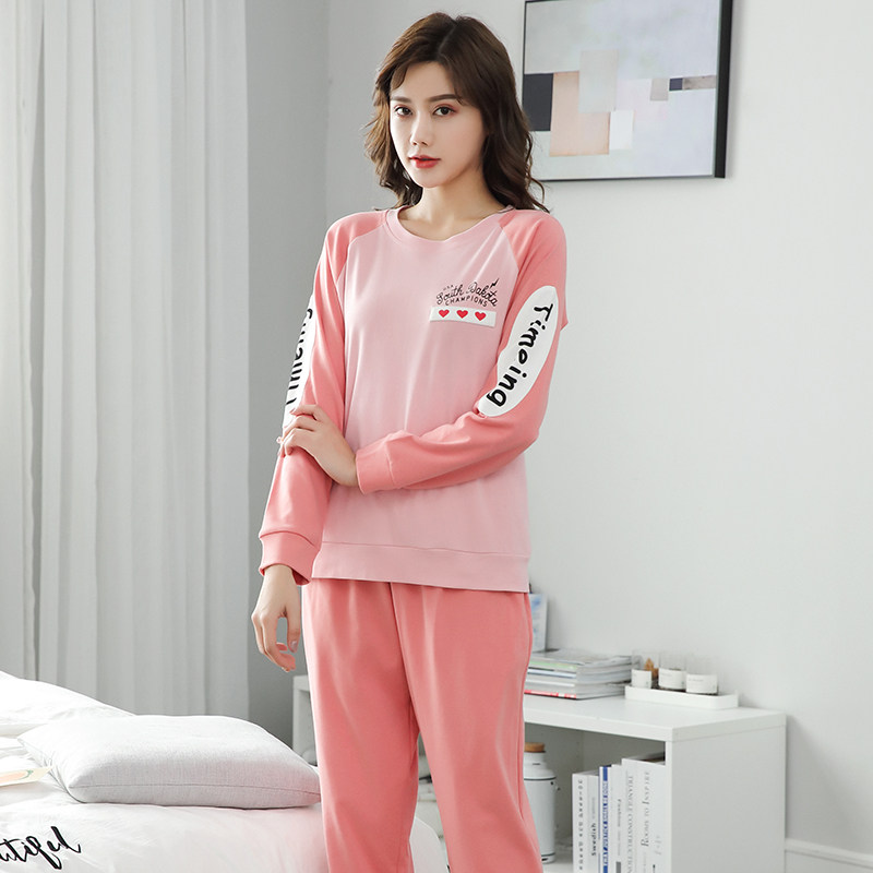 春秋款长袖纯棉居家2021年女睡衣 美姿居服饰睡衣/家居服套装