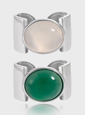 AYUNMEE女925银欧美光面戒子