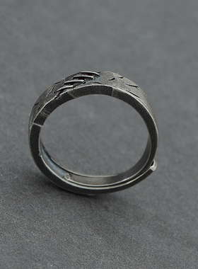 复古风伤疤戒指开口戒指可调大小