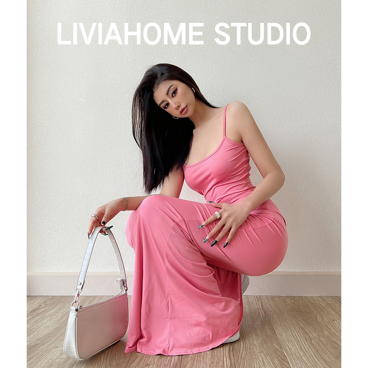 liviahome卡戴珊平替欧美吊带裙包臀鱼尾连衣裙女性感辣妹长裙