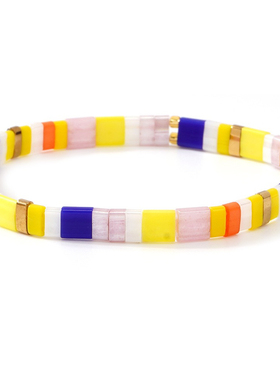 mlgm新款彩色tila手链女简约百搭弹力手串波西米亚风手饰闺蜜礼物