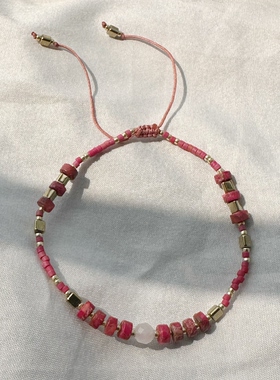 MLGM波西米亚民族风粉紫色系手链MIYUKI串珠手饰叠戴套装个性手串