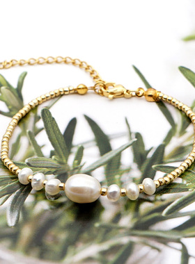 MLGM女珍珠欧美轻奢小手链包邮