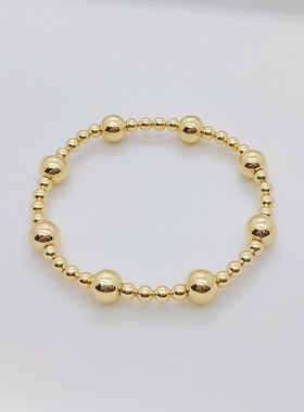 MLGM通用铜镀金珠小众高质感手链